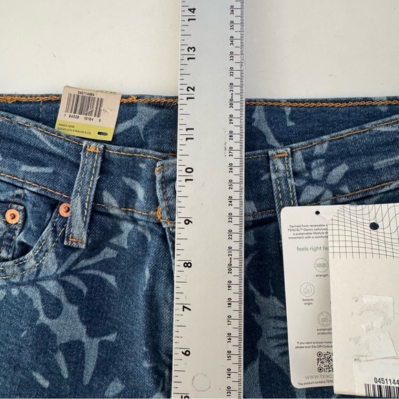 Levi's 511 Jeans Mens 32x30 Blue with Leaf Print Slim Stretch Casual NWT Rare - Picture 7 of 12